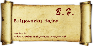 Bulyovszky Hajna névjegykártya
